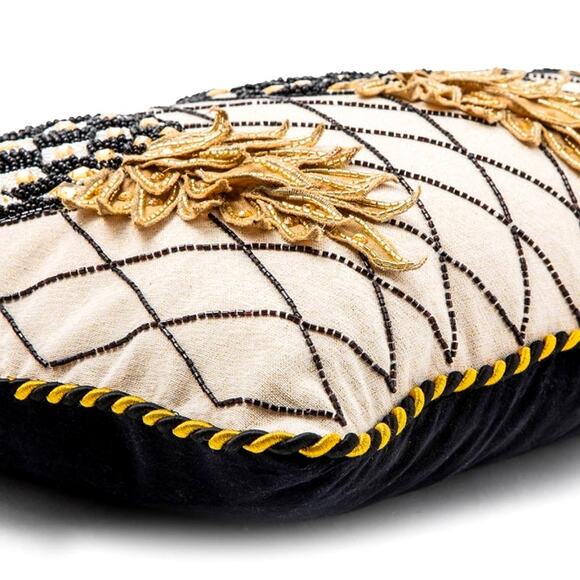 Mackenzie-Childs Pineapple Ivory Lumbar Pillow 22x14 Chic Designer Decor NEW - Picture 3 of 4